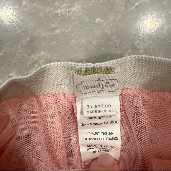 Mud Pie Pink Christmas Tutu Tulle Skirt Sequin Santa Candy Cane & Reindeer 3T - Picture 3 of 5